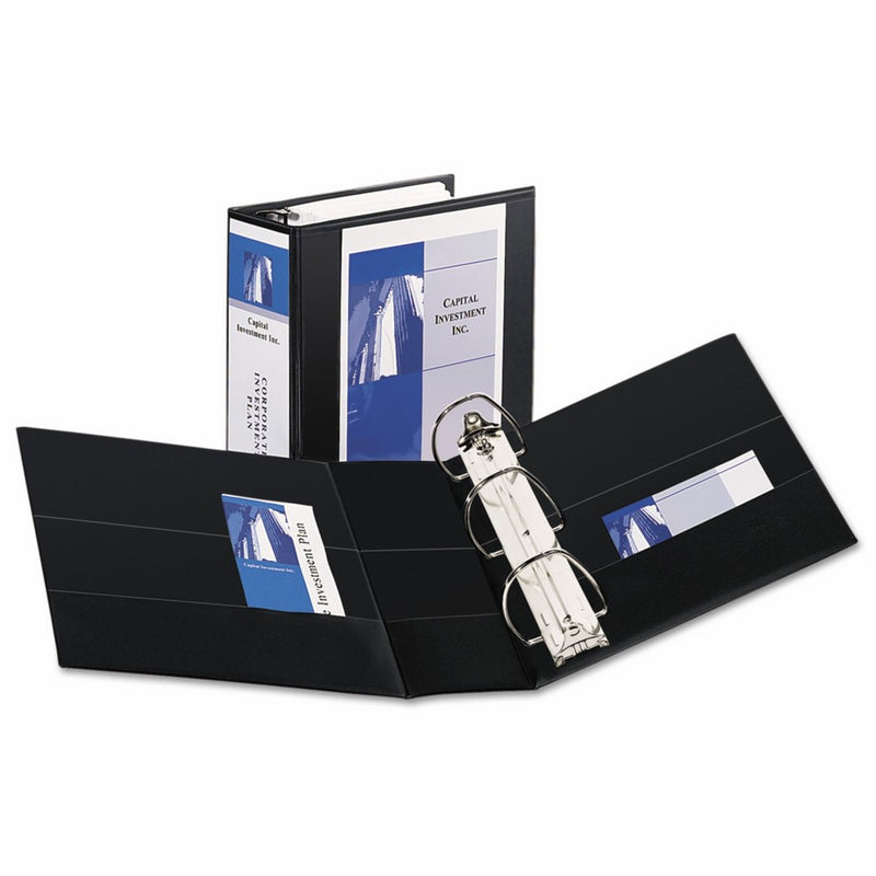 Avery Durable View Binder EZD Rings, 5" One Touch Rings, 1,050-Sheet Capacity, DuraHinge, Black (09900)