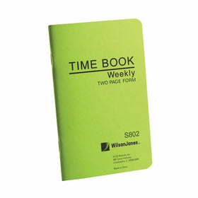 Wilson Jones Foreman's Pocket Size Employee Time Book, 4.13 x 6.75 Inches, 36 Pages, Green (WS802)