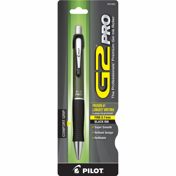 Pilot G2 Pro Retractable Gel Ink Rolling Ball Pen, Fine Point, Barrel Color May Vary with Black Ink (31095)