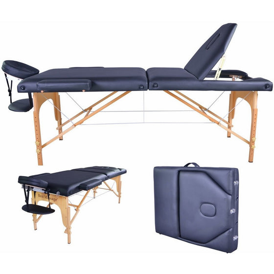 BestMassage PU Portable Massage Table w/Carry Case