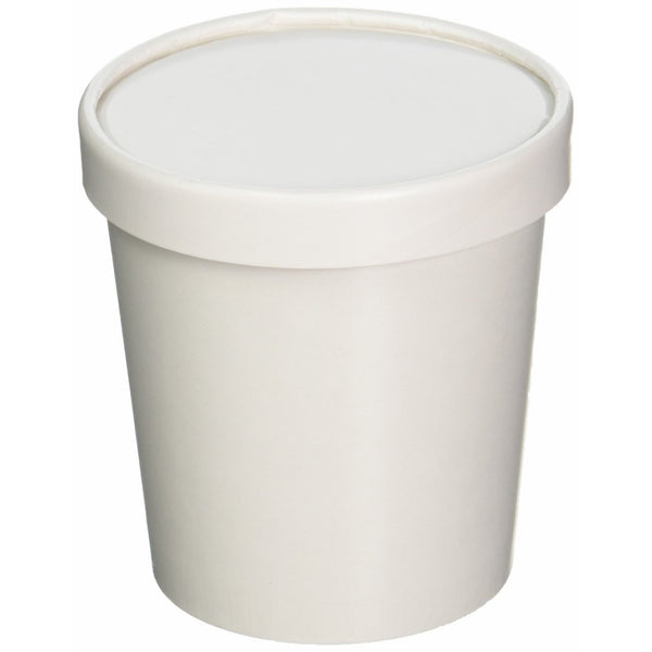 25ct White Pint Frozen Dessert Containers 16 oz