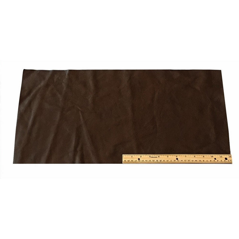 Upholstery Leather Piece Cowhide Dark Brown Light Weight 2 SF 12 x 24 inches