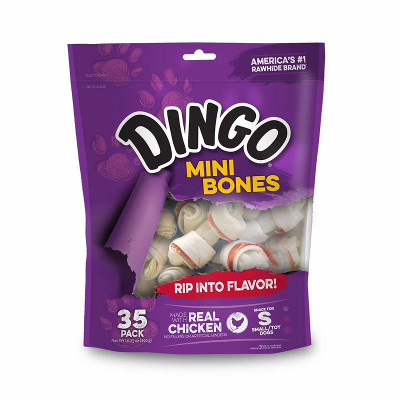Dingo Mini Bones, Rawhide for Small/Toy Dogs, 35-Count