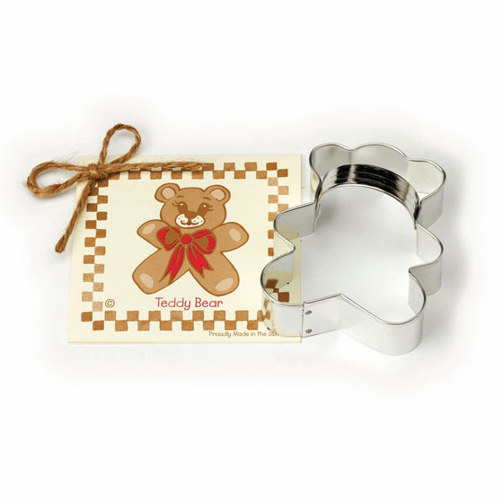 Teddy Bear Cookie and Fondant Cutter - Ann Clark - 3.8 Inches - US Tin Plated Steel