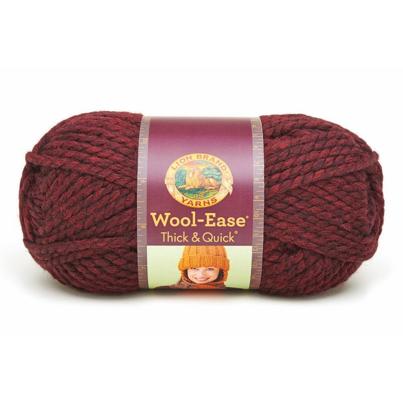 Lion640-143 Wool-Ease Thick & Quick Yarn , 97 Meters, claret