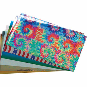 Lisa Pavelka Celebrations Foil Collection, Sunset, Stars and Stripes, Emerald, Pealidescent, Rainbow and Tie Dye