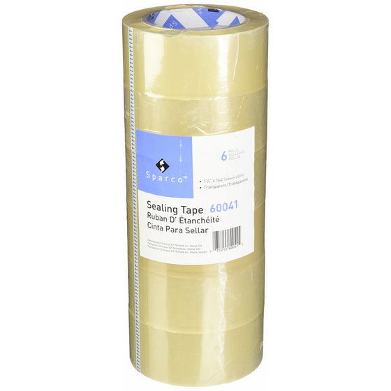 Sparco Sealing Tape Transparent Heavy Duty, 48mm x 50m, 6 Rolls (60041)