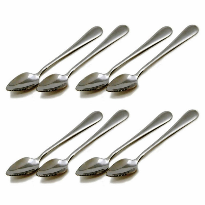 Grapefruit and Dessert Spoon, Stainless Steel with Serrated Edge, 7-inch, Set of 8