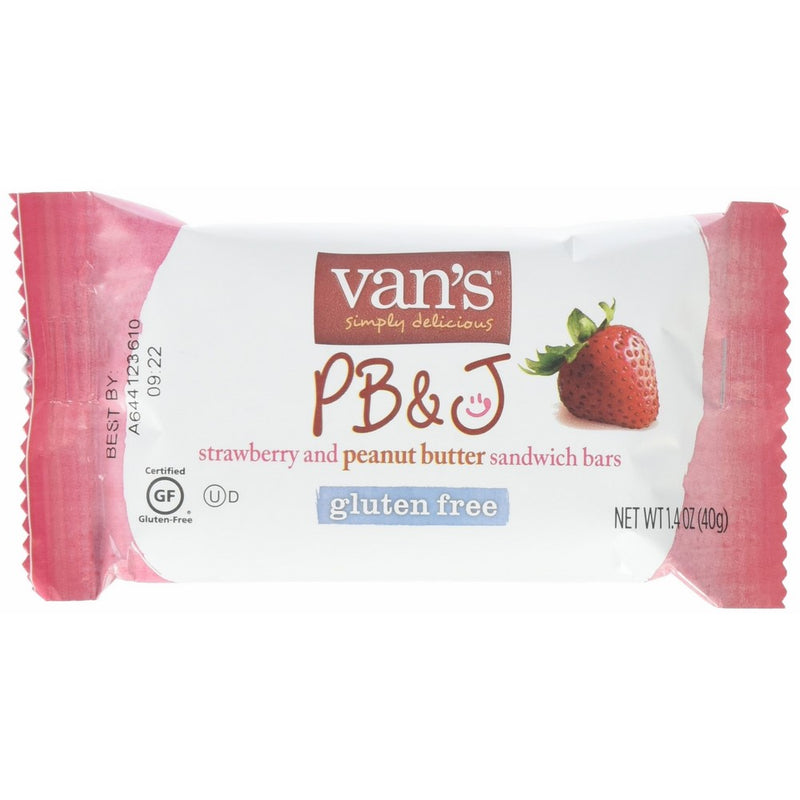 Van's, PB&J Strawberry and Peanut Butter Sandwich Bars, 5 Count