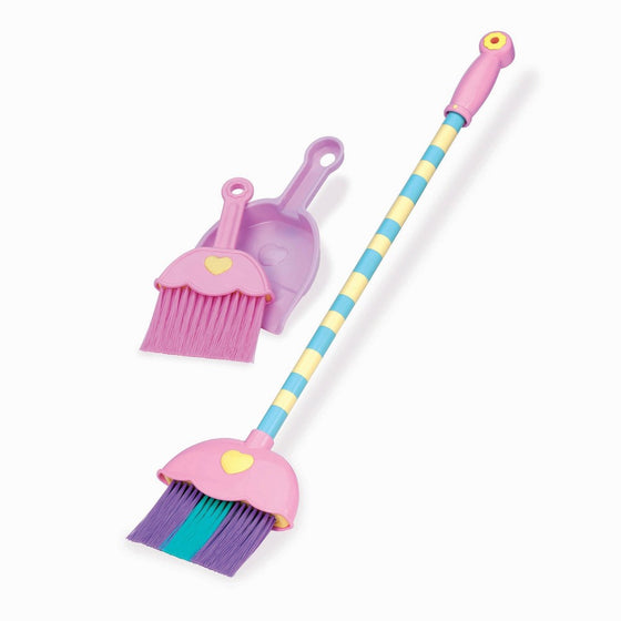 Play Circle by Battat Mighty Tidy Sweeping Set – 4-piece Colorful Toy Broom and Dustpan Set – Toy Cleaning Set for Toddlers Age 3 Years and Up