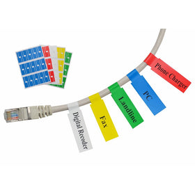 Mr-LabelÂ (20 Sheets, 600 Labels) Assorted Colors Self-adhesive Cable Label - Waterproof | Tear Resistant | Durable - with Online Print Tool - for Laser Printer