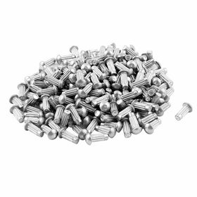 Uxcell a15091700ux0635 200 Pcs 1/8" x 5/16" Aluminum Round Head Solid Rivets Knurled Shanks