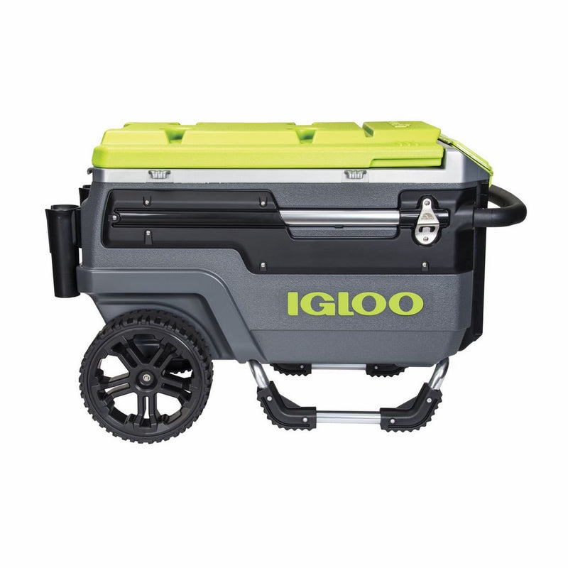 Igloo Trailmate Journey Cooler, Charcoal/Acid Green/Chrome, 70 quart