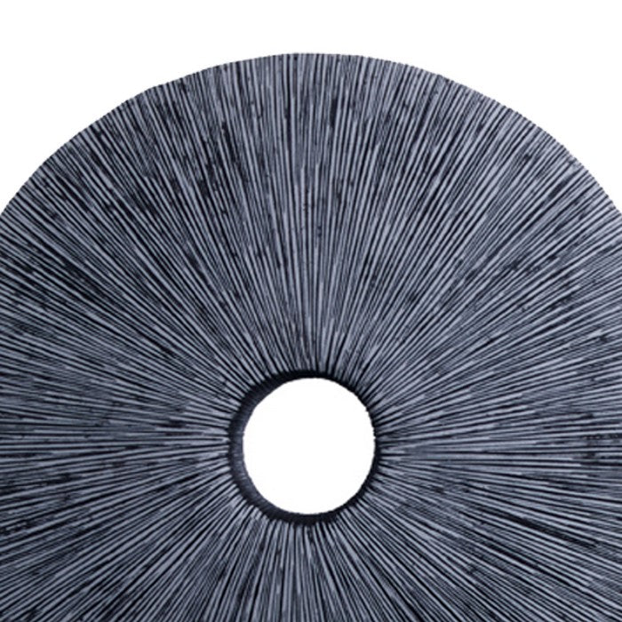 Ribbed Round Sandstone Wall Decor with Cut Out at Centre, Large, Gray