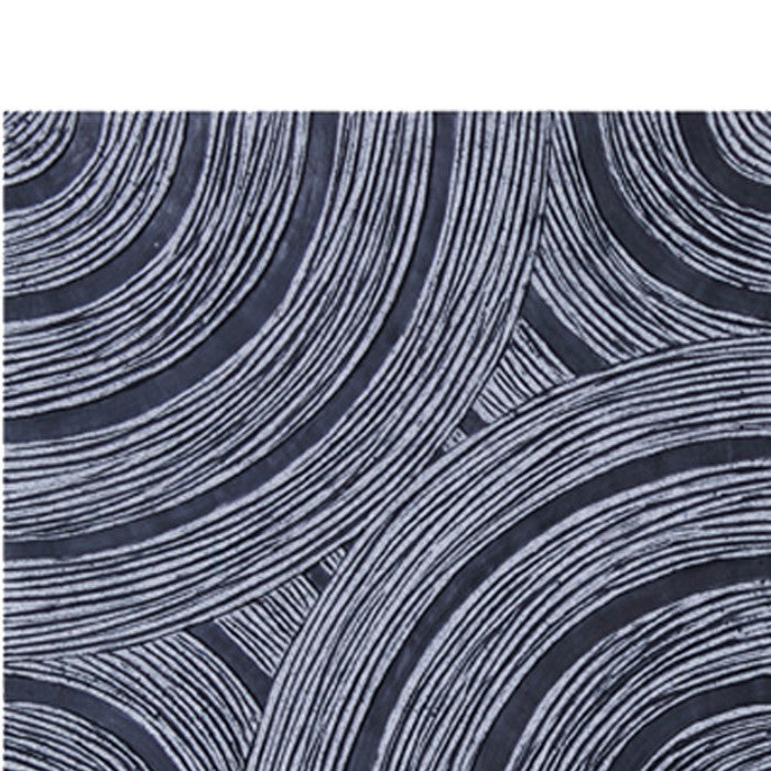 Square Sandstone Wall Decor with Lined Circular Design, Small, Gray