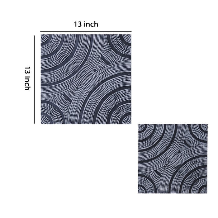 Square Sandstone Wall Decor with Lined Circular Design, Small, Gray
