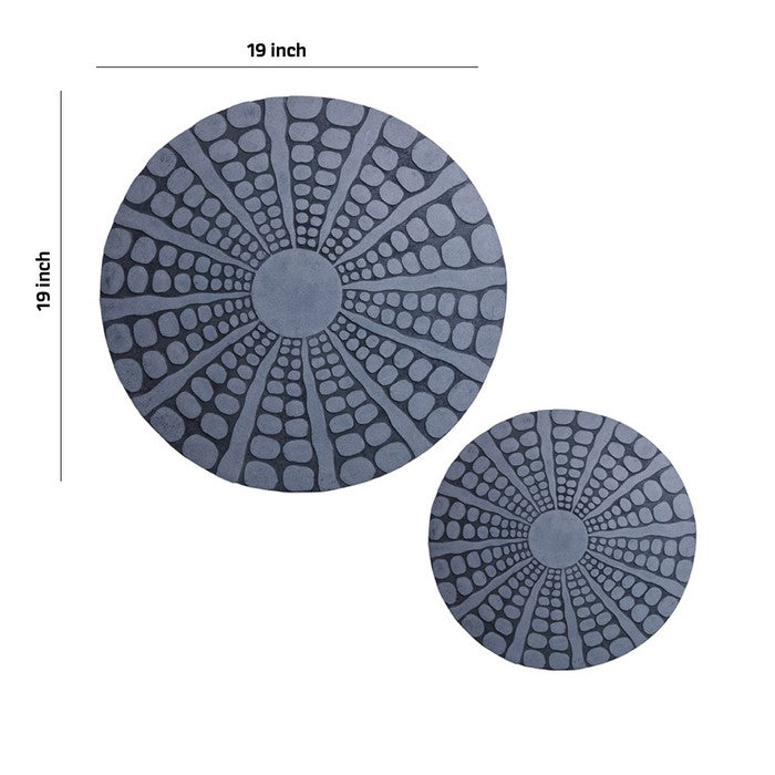 Round Shape Sandstone Wall Decor with Stardust Pebble, Small, Gray