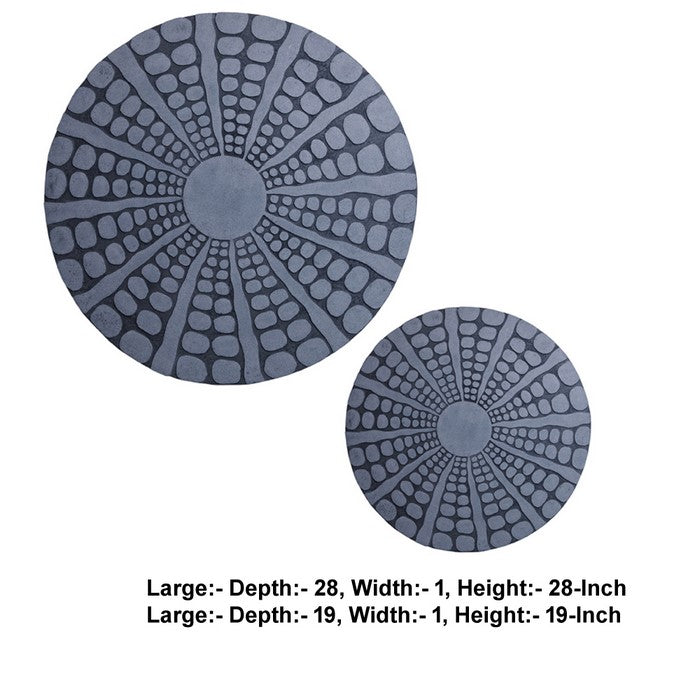 Round Sandstone Wall Decor with Stardust Pebble, Large, Gray