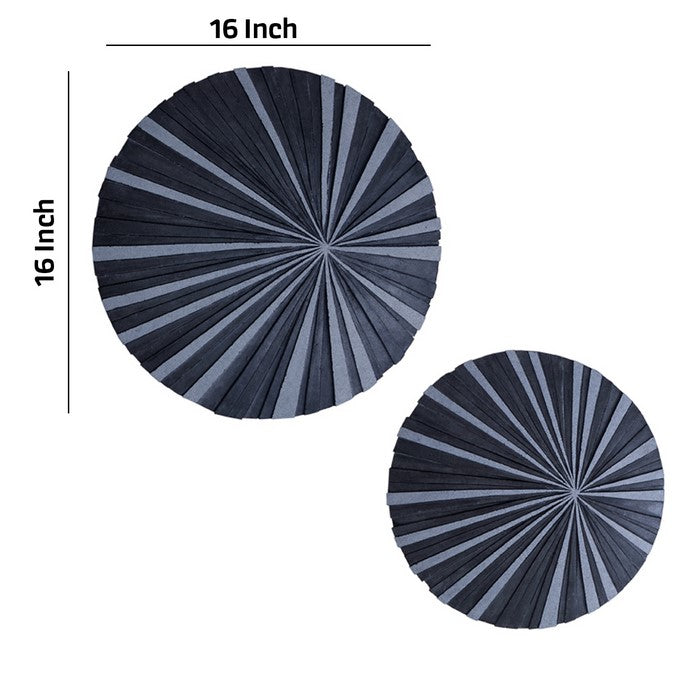 Round and Ribbed Sandstone Wall Decor, Small, Gray