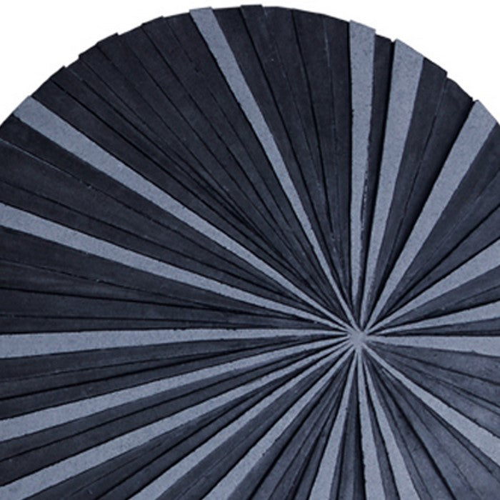 Round and Ribbed Sandstone Wall Decor, Large, Gray
