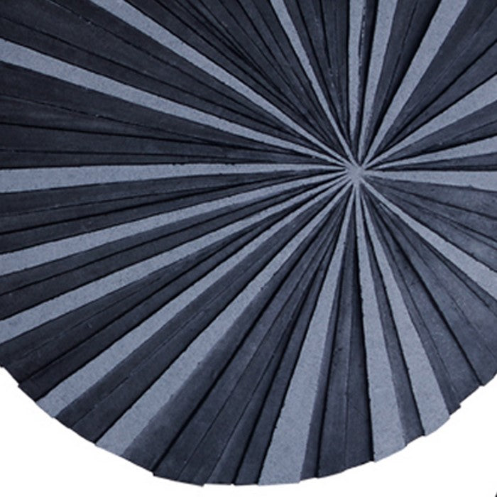 Round and Ribbed Sandstone Wall Decor, Large, Gray