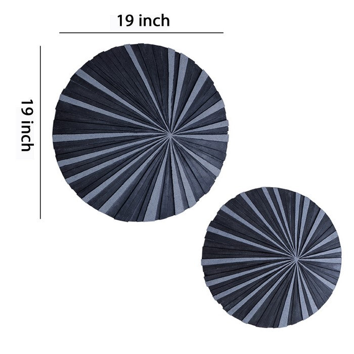 Round and Ribbed Sandstone Wall Decor, Large, Gray