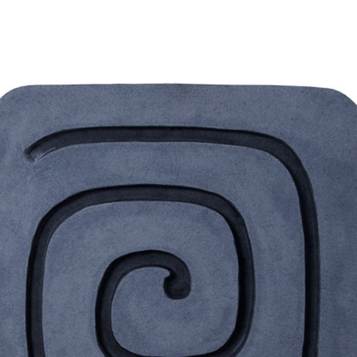 Sandstone Wall Decor with Square Spiral Design, Gray and Black