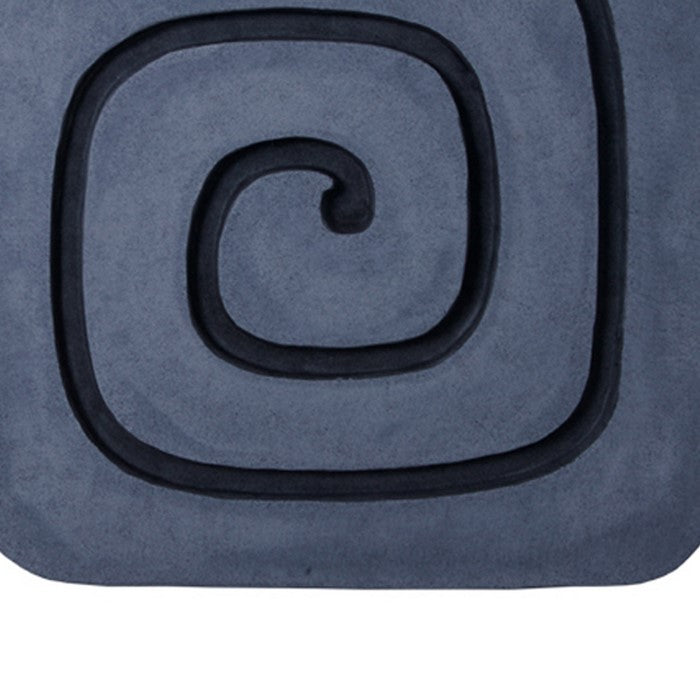 Sandstone Wall Decor with Square Spiral Design, Gray and Black