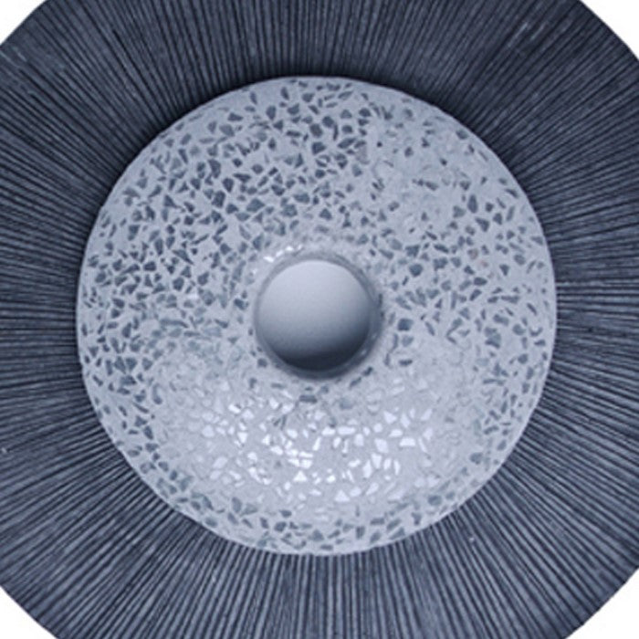 Round Dual Layer Glass and Sandstone Wall Decor, Small, Gray