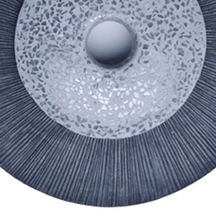 Round Dual Layer Glass and Sandstone Wall Decor, Large, Gray