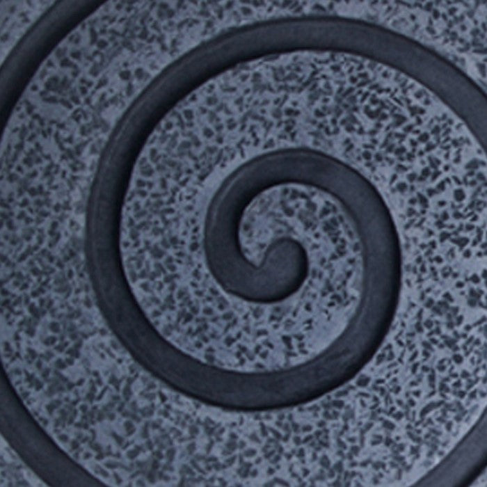 Round Sandstone and Glass Wall Decor with Spiral Design, Small, Gray