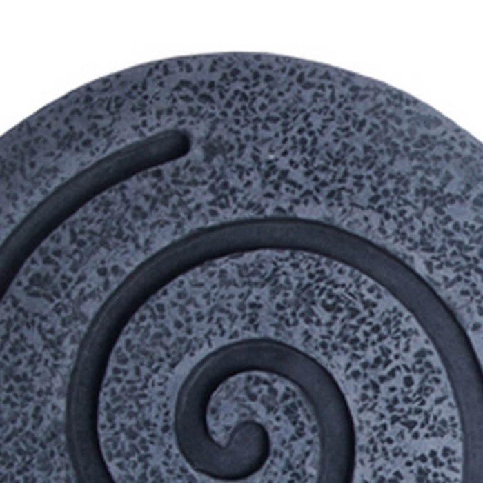 Round Sandstone and Glass Wall Decor with Spiral Design, Medium, Gray