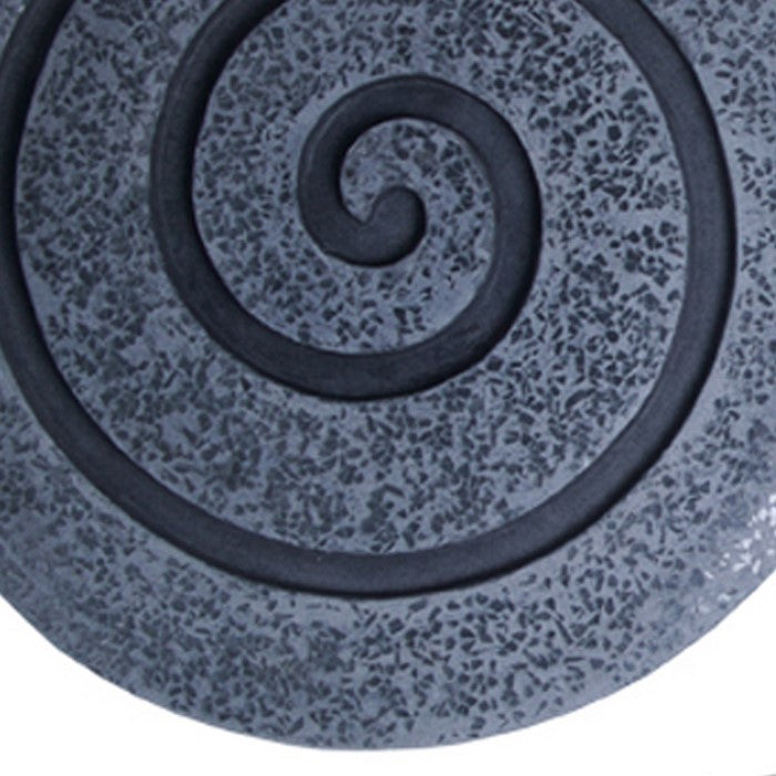 Round Sandstone and Glass Wall Decor with Spiral Design, Medium, Gray