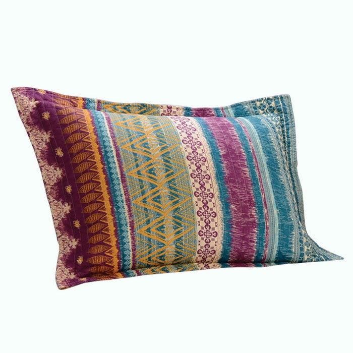 36 x 20 Cotton Filled King Size Sham with Tribal Motif Print, Multicolor