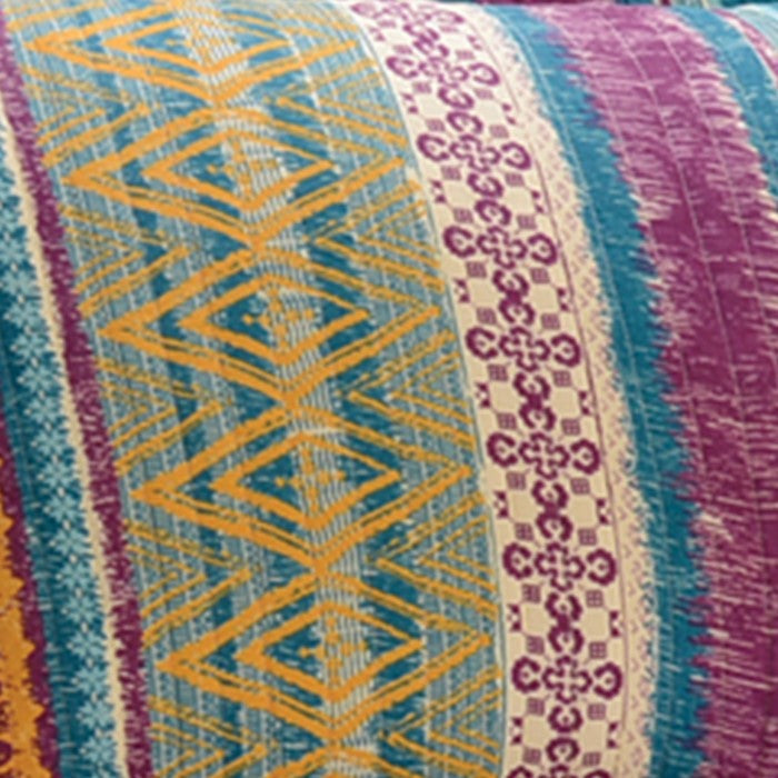 36 x 20 Cotton Filled King Size Sham with Tribal Motif Print, Multicolor