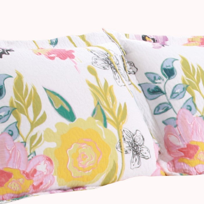 26 x 20 Inches Standard Pillow Sham with Stencil Flower Print, Multicolor