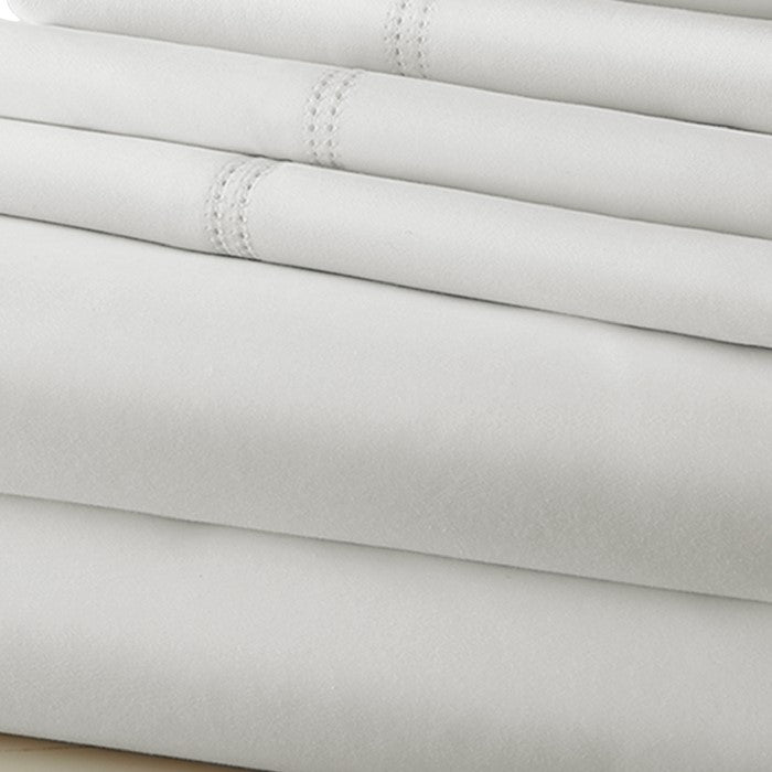 Tours 6 Piece Cotton Full Size Sheet Set with Double Hem The Urban Port, White