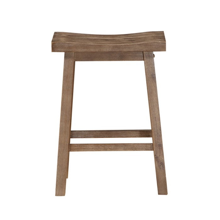 Wooden Frame Saddle Seat Counter Height Stool with Angled Legs, Gray