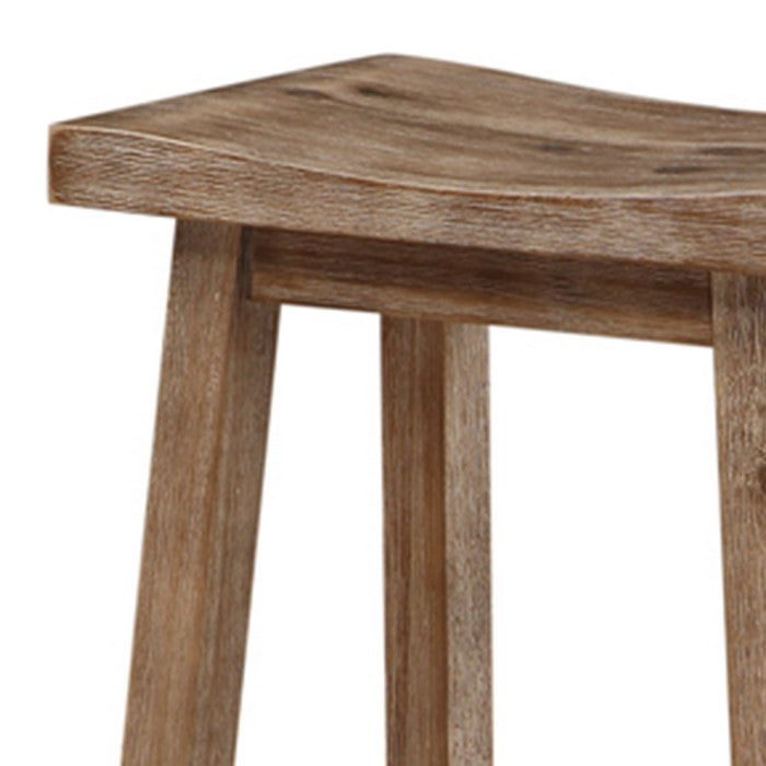 Wooden Frame Saddle Seat Counter Height Stool with Angled Legs, Gray