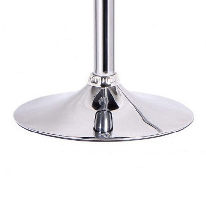 Wooden Top Adjustable Height Pub Table with Metal Frame, White and Chrome