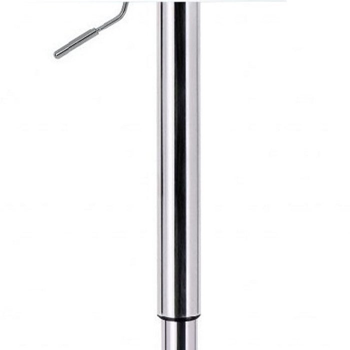 Wooden Top Adjustable Height Pub Table with Metal Frame, White and Chrome