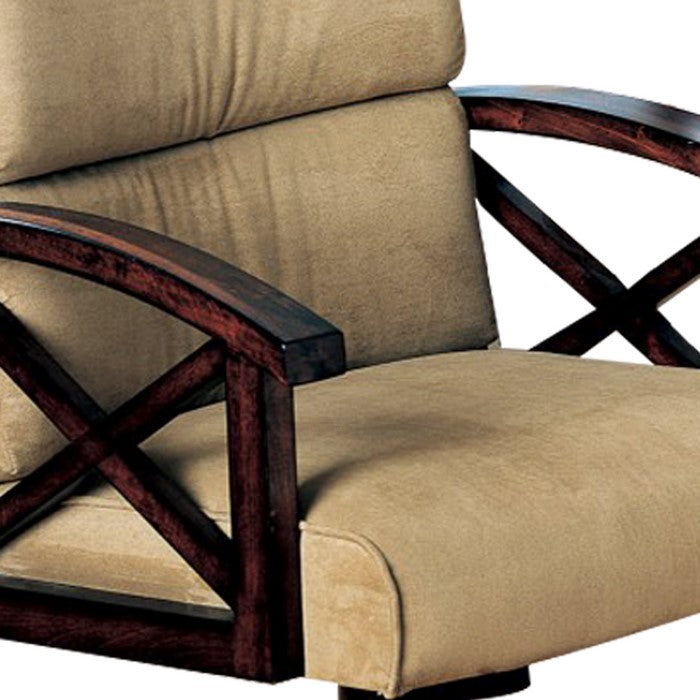 Upholstered Arm Game Chair , Brown