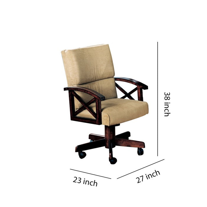 Upholstered Arm Game Chair , Brown