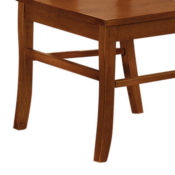 Slat Back Mission Style Wooden Side Chair, Brown, Set of 2