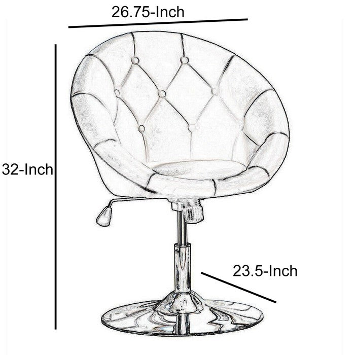 Contemporary Round Tufted Black Swivel Accent Chair