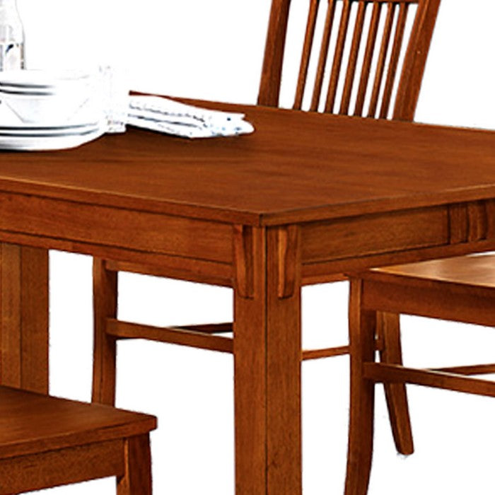 Traditional Mission Style Wooden Dining Table, Brown