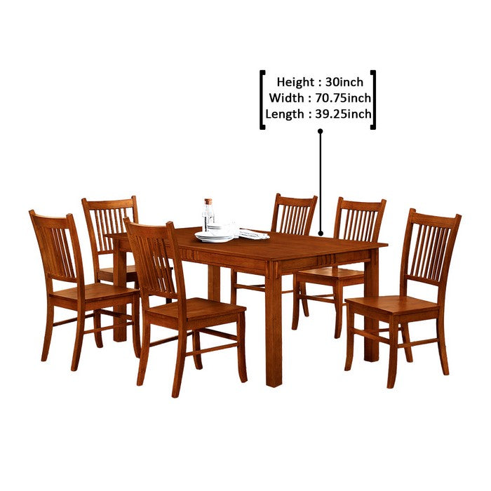 Traditional Mission Style Wooden Dining Table, Brown