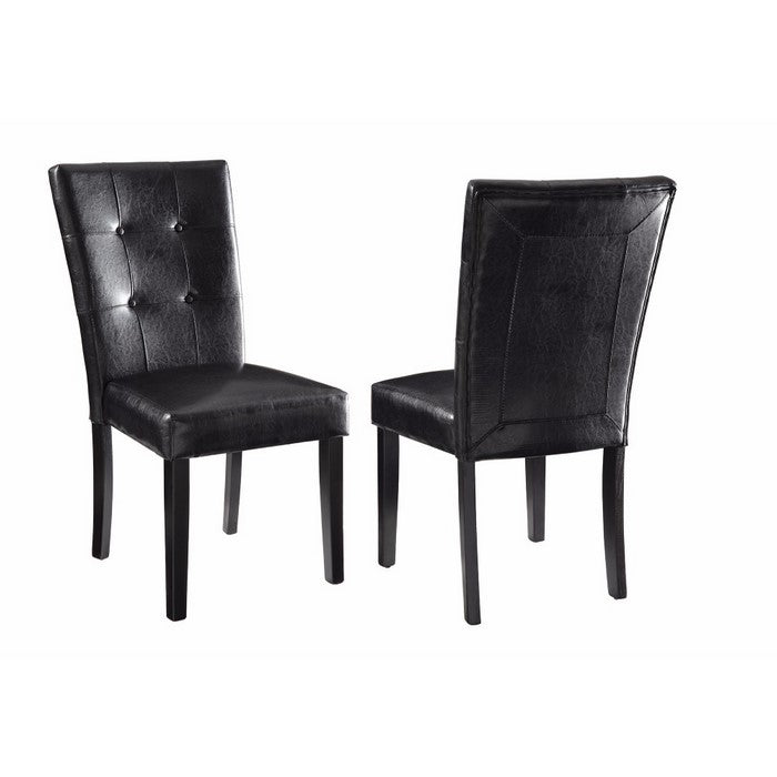 Comfy And Elegant Dining Side Chair, Black And Brown, Set of 2
