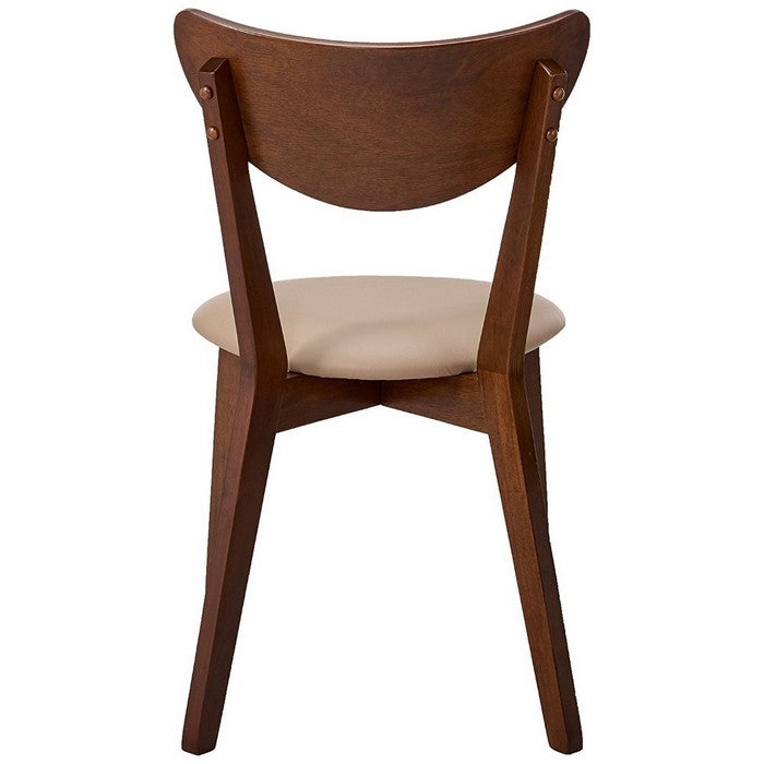 We-designed Wooden Dining Side Chair, Chestnut Brown, Set of 2