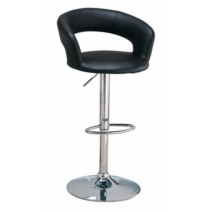 Contemporary Faux Leather Bar Stool, Black